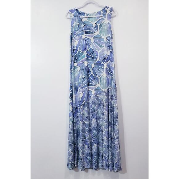 Soft Surroundings Women size Small Castel Maxi Dress Blue White - Picture 10 of 11
